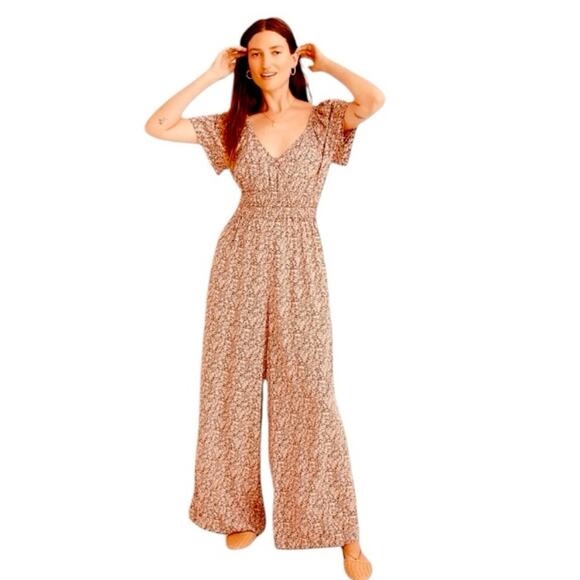 MADEWELL Sophia Wide-Leg Jumpsuit Cottage Garden Floral Size Small - Picture 1 of 14